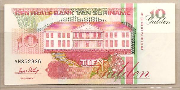 30388 - Suriname - banconota non circolata da 10 Fiorini - 1996