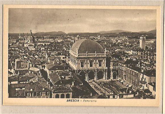 30398 - Brescia - cartolina  Panorama - con annullo 2 Giornata Filatelica Brescia 1947