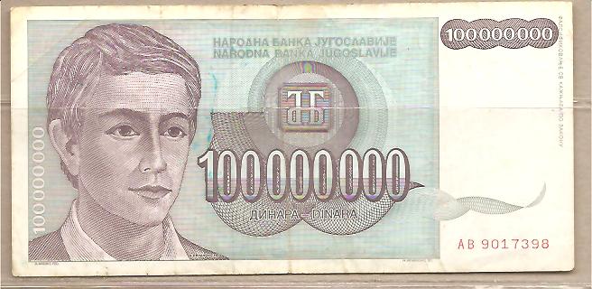 30495 - Yugoslavia - banconota circolata da 100.000.000 Dinari - 1993 -