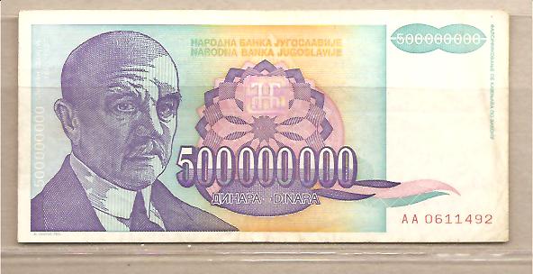 30500 - Yugoslavia - banconota circolata da 500.000.000 Dinari - 1993 -