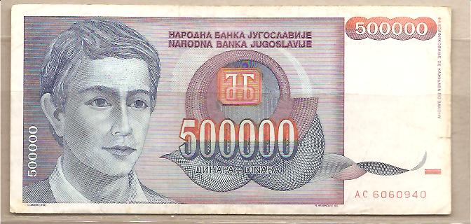 30514 - Yugoslavia - banconota circolata da 500.000 Dinari - 1993