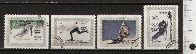 30677 - GUINEA EQUATORIALE,  Anno 1976-3747/A  *  Olimpiadi di Innsbruck - 4  valori serie completa timbrata