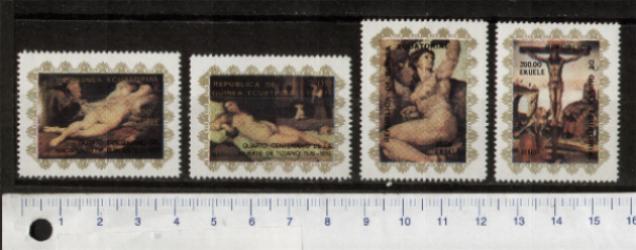 30681 - GUINEA Equatoriale	1976-3749  *	 Nudi di donna e Pasqua nei dipinti famosi -  4 valori timbrati serie completa