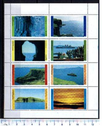 30745 - STAFFA (Scotland) 1973-109  Vedute panorama e navi soggetti diversi - 8 valori foglietto serie completa nuova