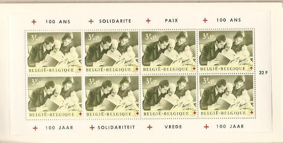 31690 - Belgio - libretto con minifoglio: Centenario della Croce Rossa - 1963