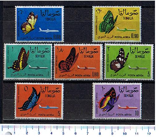 3183 - SOMALIA (A.F.I.)  Anno 1961-1241,  Yvert A8/14  *-  Farfalle e aerei soggetti diversi -   -  7  valori serie completi nuovi