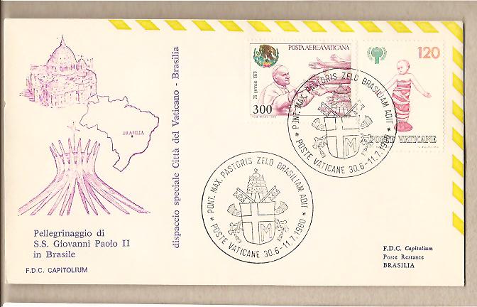 32015 - Vaticano - Pellegrinaggio di S.S. Giovanni Paolo II in Brasile - Dispaccio speciale Vaticano - Brasilia 1980