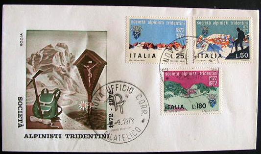 32247 - 1) 1972 - FDC. Centenario della Societ Alpinisti Tridentini. Unif. n.1179/1181