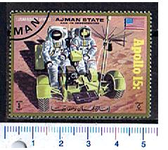 32976 - AJMAN	1971-2685  *	Missione spaziale,Space mission Apollo 15  -  1 valore completo timbrato - C.T.O. complete.stamp O.T.S. n. 1125