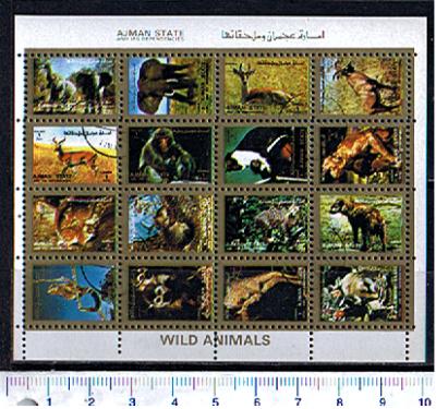 33011 - AJMAN	1973-2767s  Animali Africani - 16	valori serie completa timbrata -  O.T.S.  #  2535a-50a