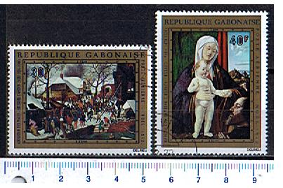 3305 - n.3017  GABON,  Anno 1972,  Yvert A132/133  -  Natale: dipinti di pittori famosi  -  2  valori serie completa timbrata