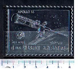 33721 - SHARJAH  1972-901	Missione spaziale Apollo 16 - impresso su silver foil - 1 valore nuovo