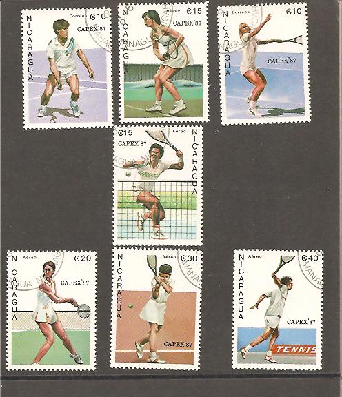34195 - Nicaragua - serie completa usata: Tennis - CAPEX 87