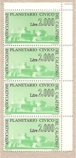 34247 - Italia - blocco di 4 francobolli erinnofili nuovi - Associazione Planetario Civico del Calatino -  2000