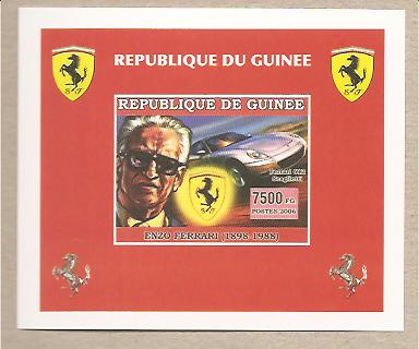 34414 - Guinea - foglietto Prestige nuovo: Enzo Ferrari e le sue macchine - 2006
