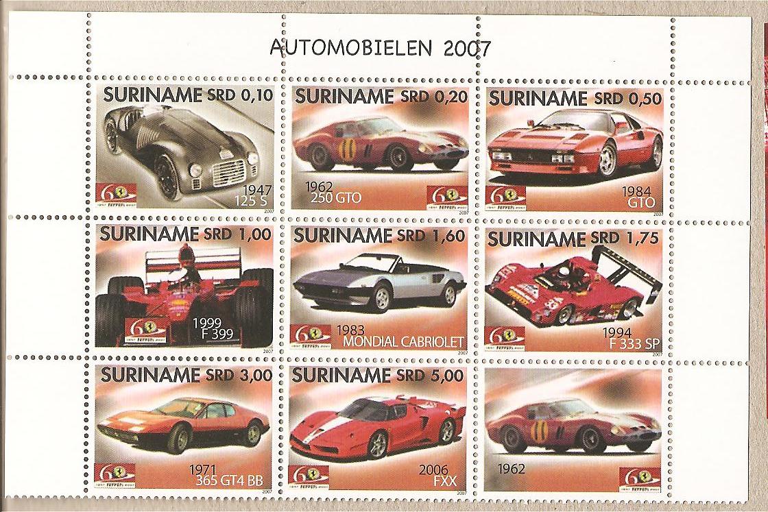 34440 - Suriname - serie completa nuova in blocco: Ferrari - 2007