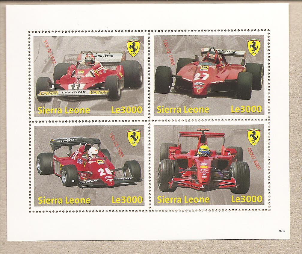 34445 - Sierra Leone - serie completa nuova in blocco: Ferrari da F1 - 2009