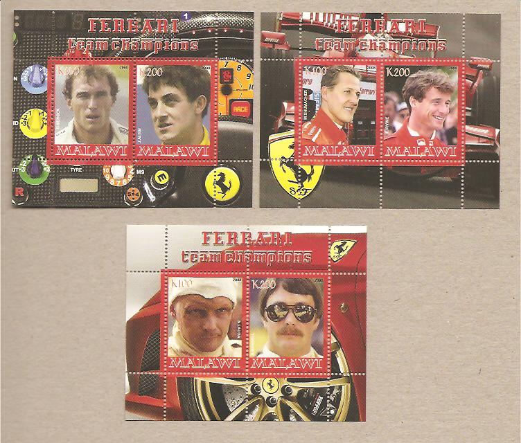 34446 - Malawi - 3 foglietti nuovi: Ferrari Team Champion - 2008