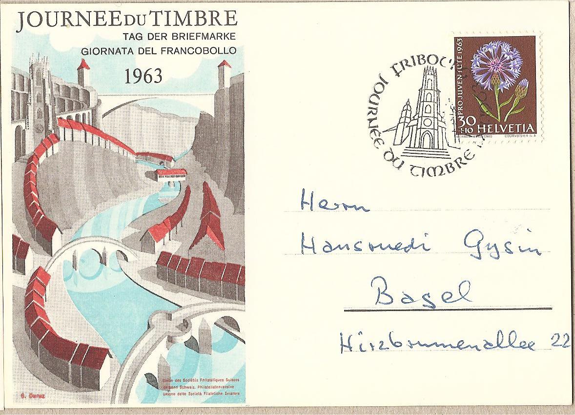 34463 - Svizzera - cartolina con annullo speciale: Giornata del francobollo - 1963
