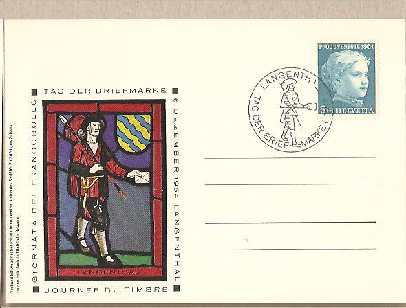 34590 - Svizzera - cartolina con annullo speciale: Giornata del francobollo - 1964