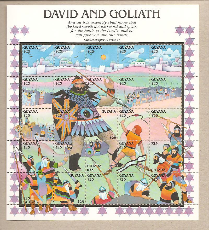 34593 - Guyana - foglietto nuovo: Davide e Golia
