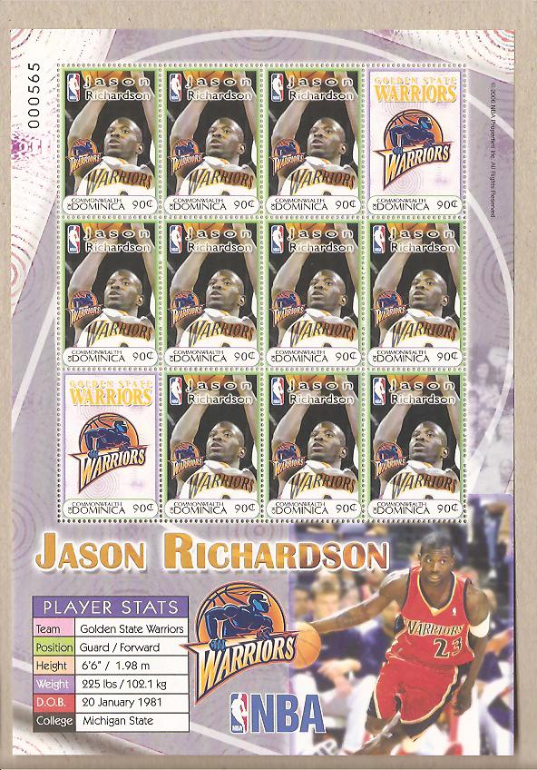34603 - Dominica - foglietto nuovo: Stelle della NBA: Jason Richardson - 2006