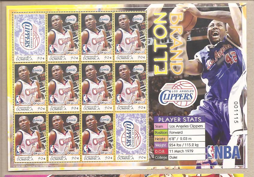 34604 - Dominica - foglietto nuovo: Stelle della NBA: Elton Brand - 2006