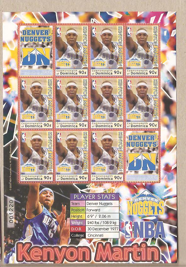 34607 - Dominica - foglietto nuovo: Stelle della NBA: Kenyon Martin - 2006