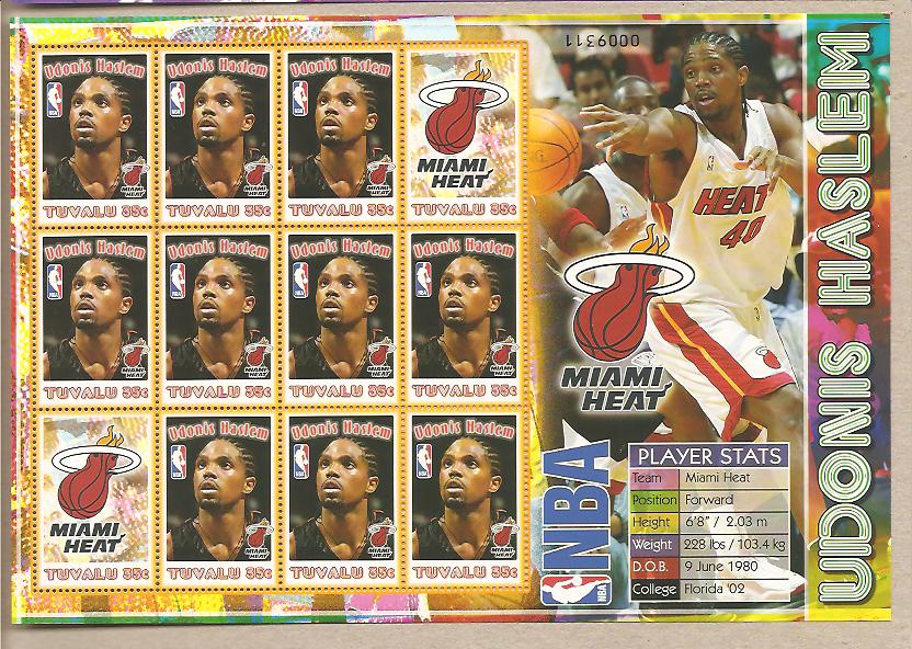 34611 - Tuvalu - foglietto nuovo: Stelle della NBA: Udonis Haslem - 2006