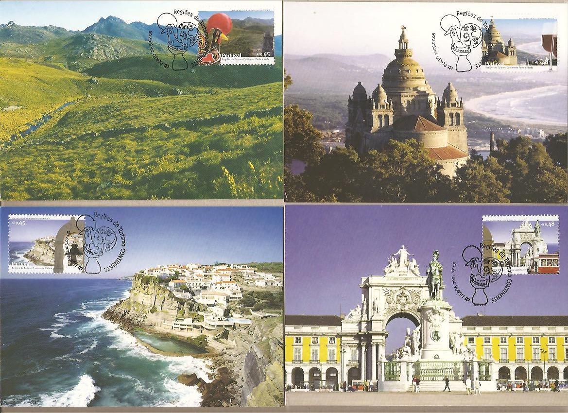 34621 - Portogallo - 6 cartoline maximum con annullo sepciale: Turismo - 2005 - non visibile per intero