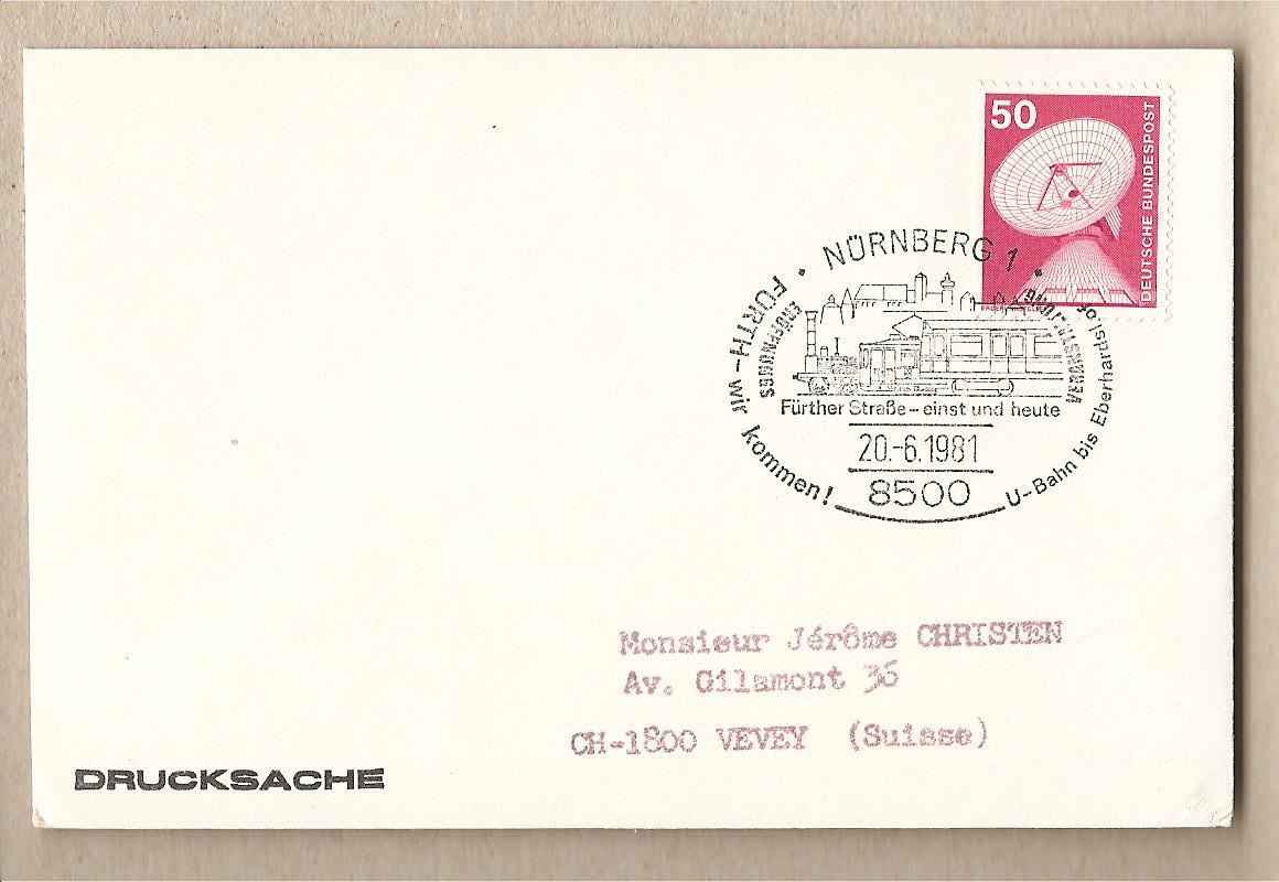34895 - Germania Occidentale - busta con annullo speciale - Treni - 1981