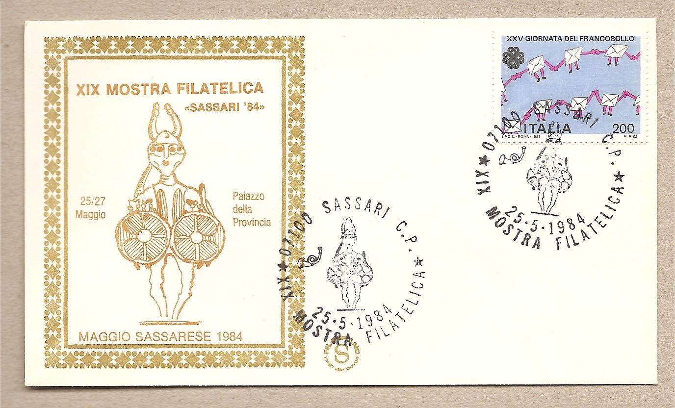 34898 - Italia - busta commemorativa con annullo speciale: XIX Mostra Filatelica Sassari  84