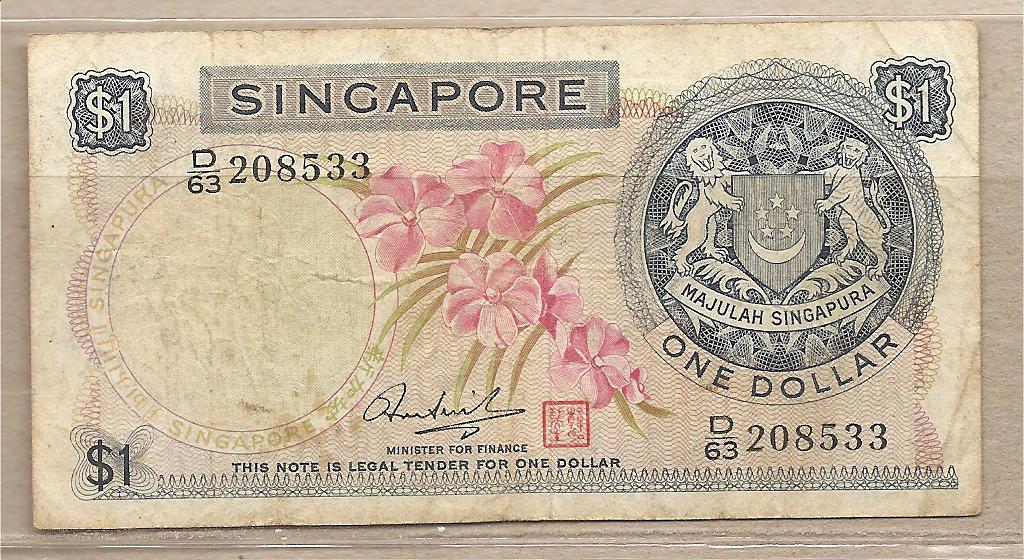35226 - Singapore - banconota circolata da 1 Dollaro - 1967