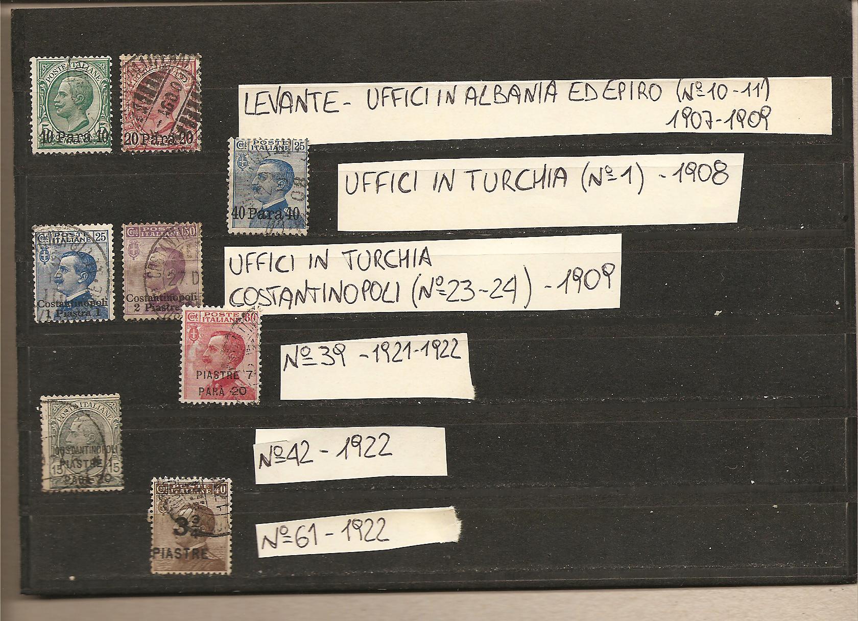 35314 - Levante Italiano - selezione di 8 francobolli usati - ALTO VALORE DI CATALOGO!!!!