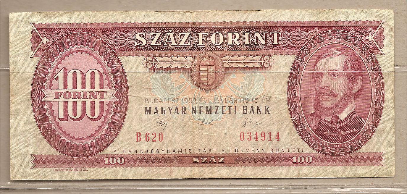 35597 - Ungheria - banconota circolata da 100 Fiorini - 1992