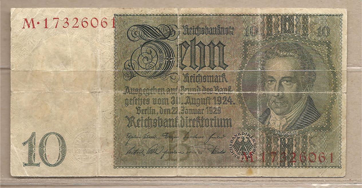 35628 - Germania - banconota circolata da 10 Marchi - 1929