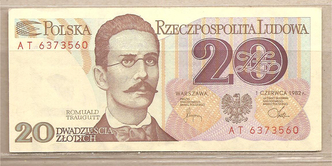35842 - Polonia - banconota circolata qFDS da 20 Zloty - 1982
