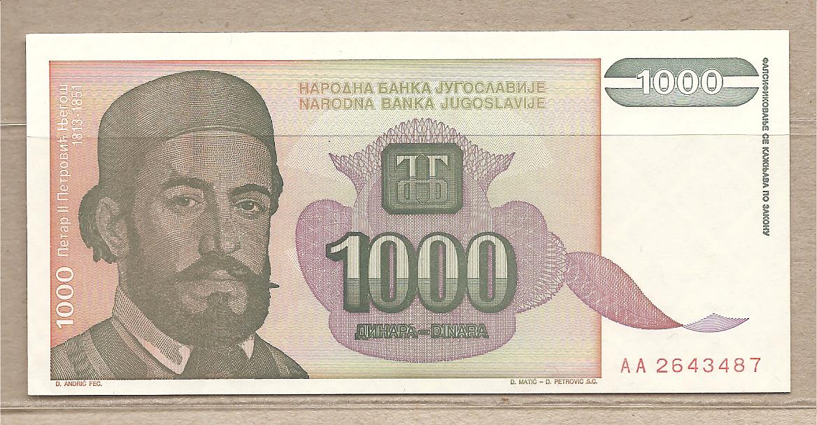 35861 - Yugoslavia - banconota non circolata da 1000 Dinari - 1994