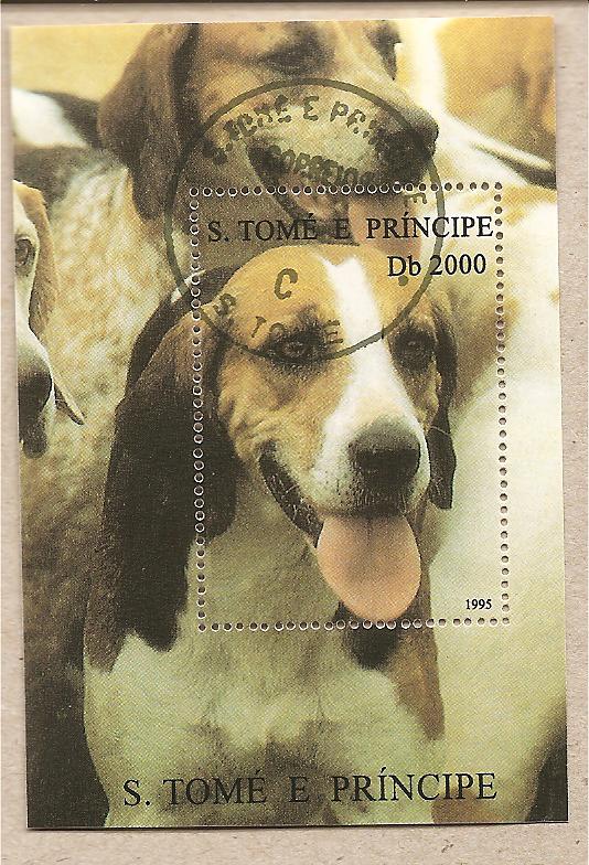 36300 - Sao Tome e Principe - foglietto usato: Cani da caccia - 1995 * G