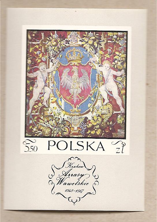 36302 - Polonia - foglietto nuovo non dentellato: Tappezzeria del castello di Wawel - 1970 * G