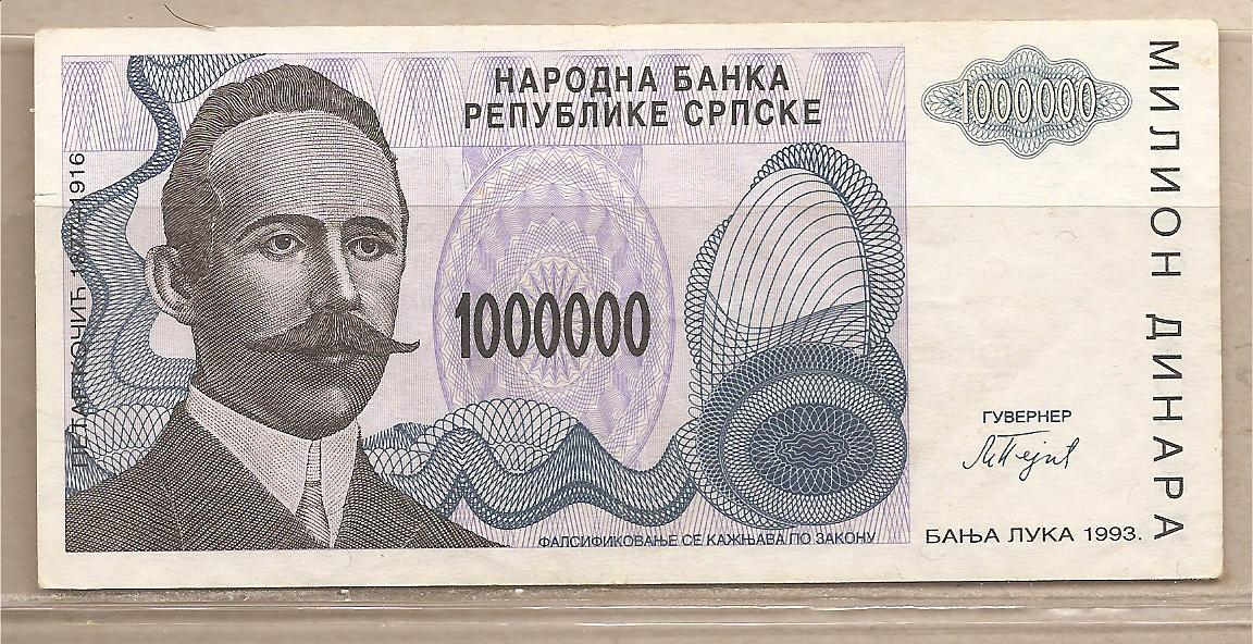 36833 - Rep. Serba di Bosnia - banconota circolata da 1.000.000 Dinari - 1993