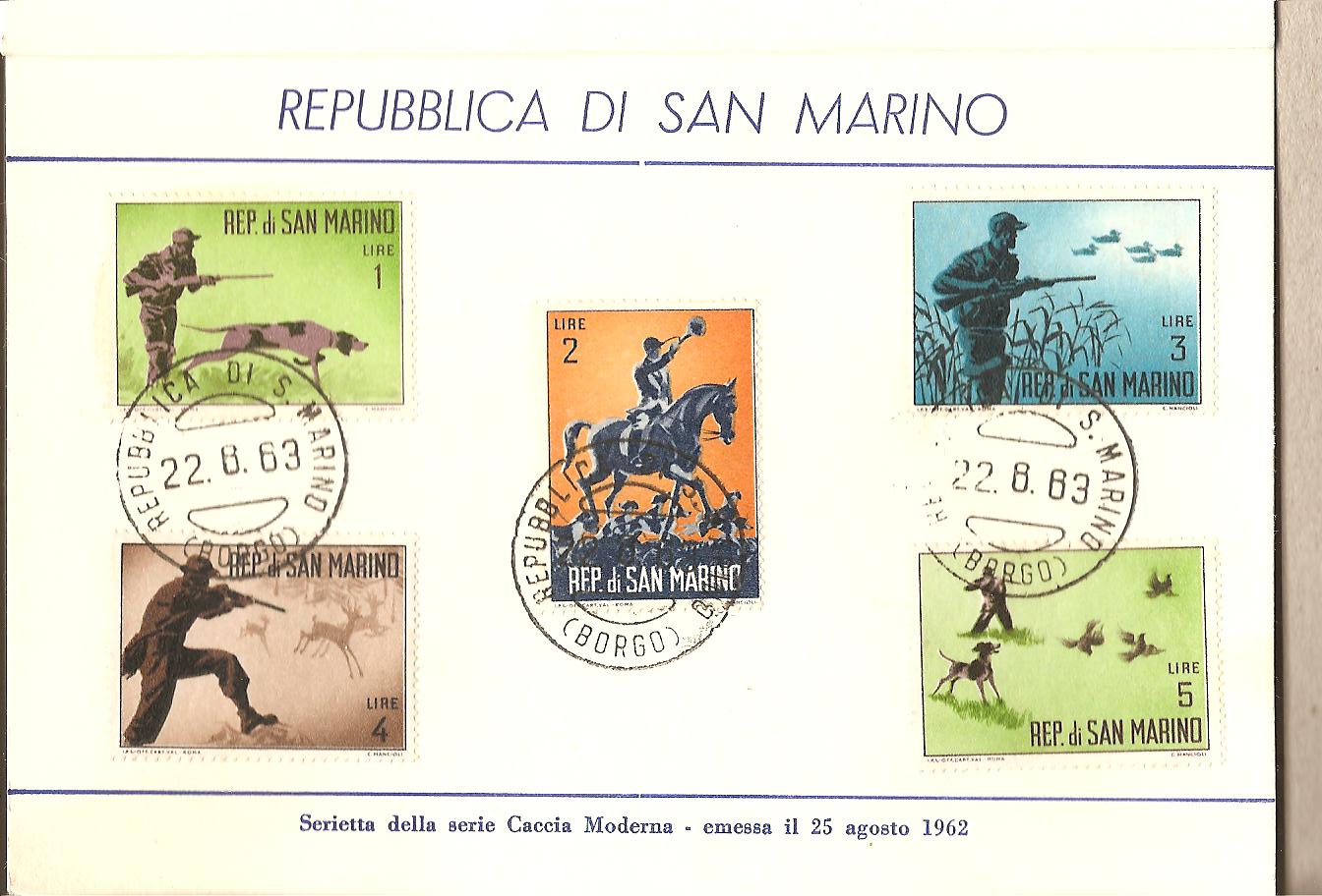 37069 - San Marino - serietta: Caccia Moderna - 1962