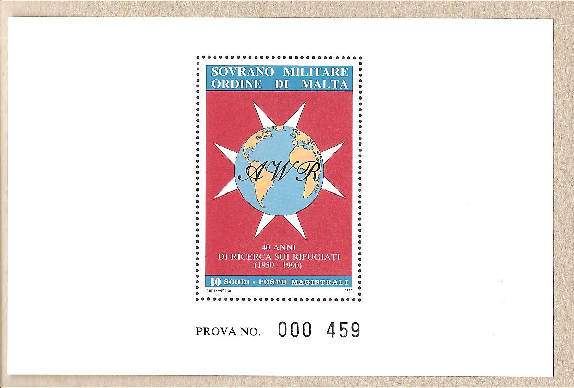 37074 - SMOM - prova di stampa serie 342 - Rifugiati - 1990