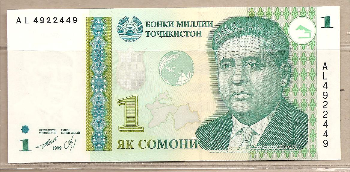 37332 - Tagikistan - banconota non circolata da 1 Somoni - 1999