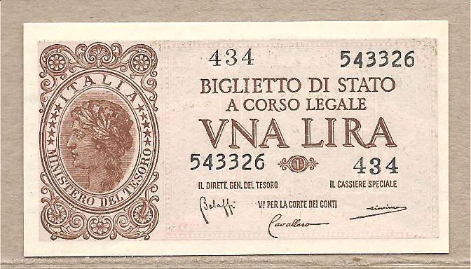 37346 - Italia - banconota non circolata da 1 Lira  Italia Laureata  - 1944