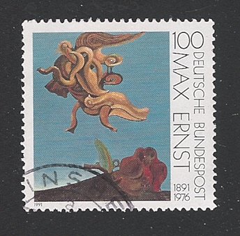 37348 - GERMANIA - 1991 - valore usato da 100 p. - centenario della nascita del pittore MAX ERNST - in buone condizioni.