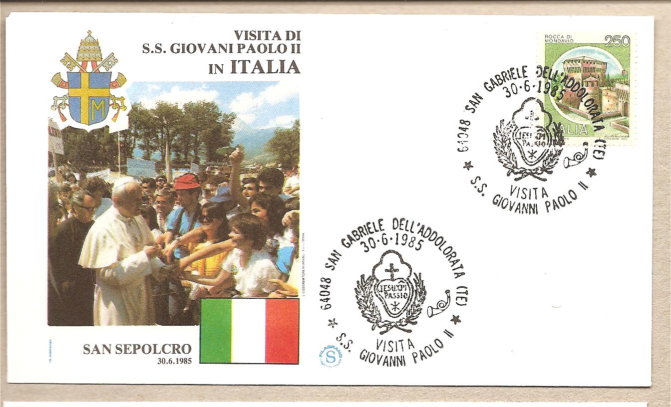 37445 - Italia - busta con annullo speciale: Visita di S.S. Giovanni Paolo II a San Gabriele dell Addolorata (TE) - 1985