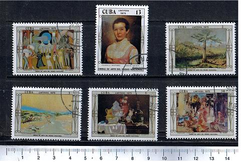 37758 - CUBA 1975-3480- Yvert 1820/25 * Dipinti famosi del Museo Nazionale - 5 valori serie completa timbrata