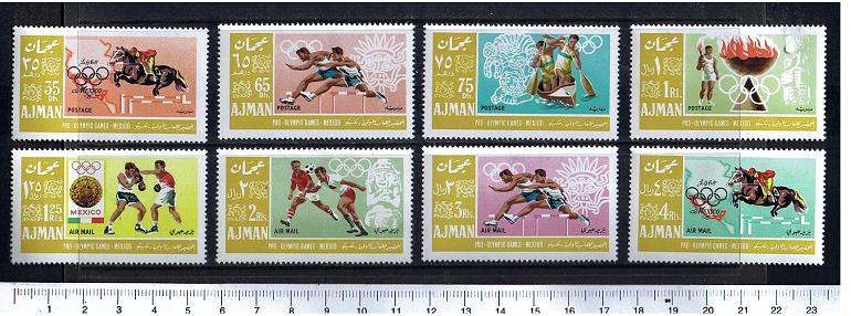 37933 -  AJMAN	1967-156-63 * Pre-Olimpica del Messico - 8 valori serie completa nuova senza colla - Catalogo Minkus # 156-63