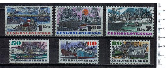 38305 - CECOSLOVACCHIA, Anno 1972-2477-Yvert 1935/40 * Flotta Mercantile Cecoslovacca - 6 valori serie completa timbrata